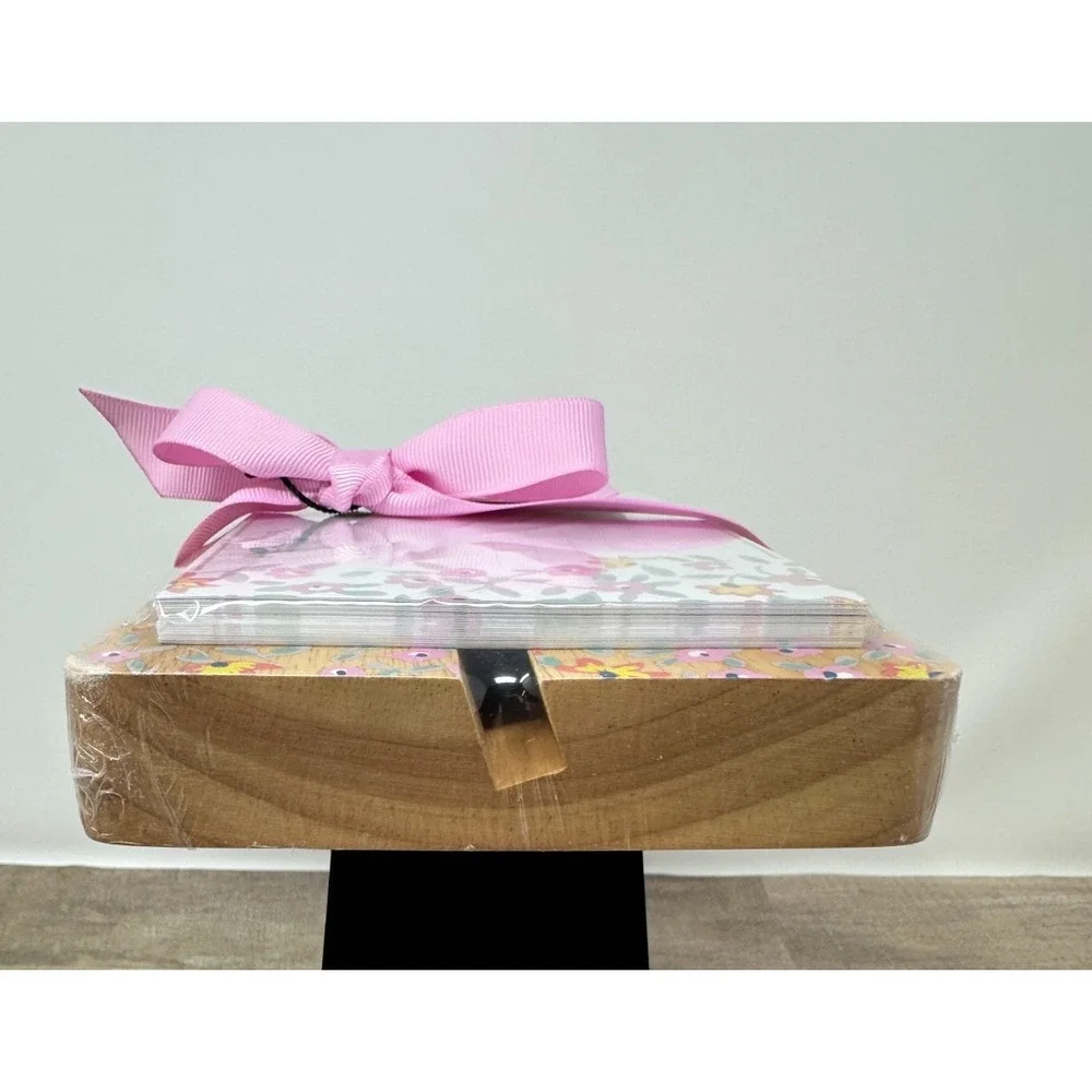 Vera‎ Bradley Sweet Garden Ditsy Recipe Cards & Wooden Block Holder -Gift -NEW